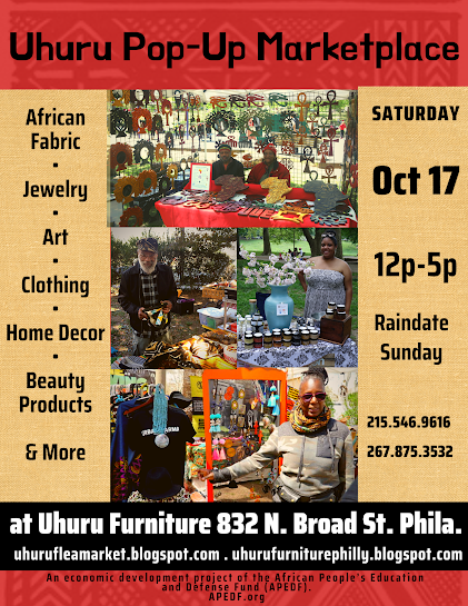 Uhuru Pop Up Marketplace- Saturday Oct. 17th 12p- 5pm @ Uhuru Furniture & Collectibles